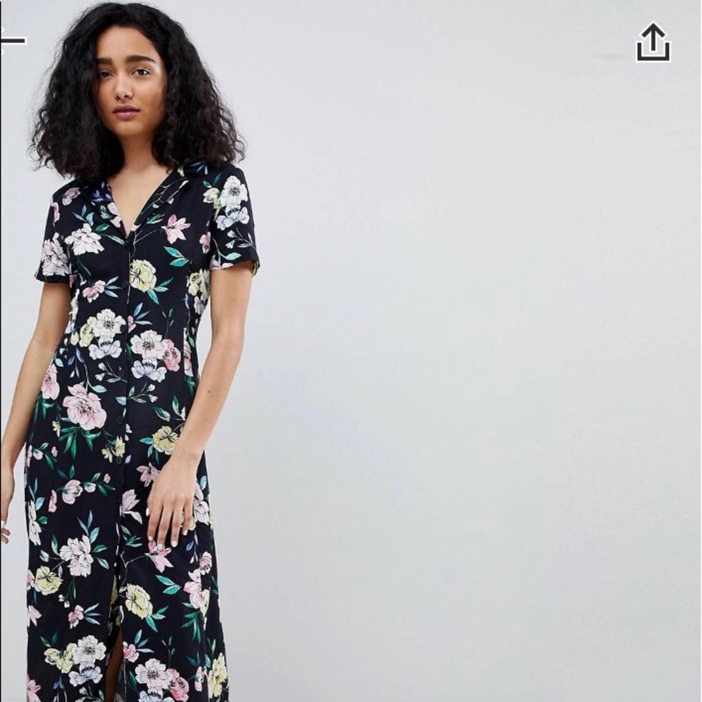 Floral midi ASOS shirt dress size S